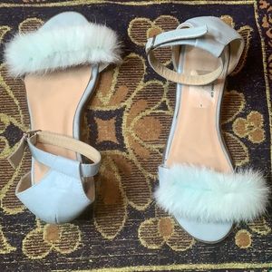 baby blue low rise heels